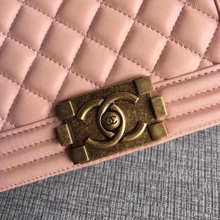 Boy Chanel Flap Shoulder Bag Sheepskin Leather A67085 Pink