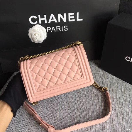 Boy Chanel Flap Shoulder Bag Sheepskin Leather A67085 Pink