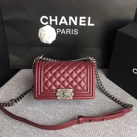 Boy Chanel Flap Shoulder Bag Sheepskin Leather A67085 Wine