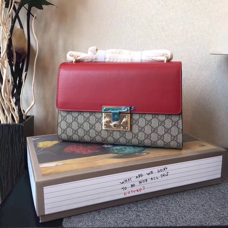 Gucci Padlock Medium GG Shoulder Bag 409486A Red