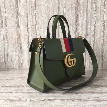 Gucci GG Marmont Small Top Handle Bag 476472 Green