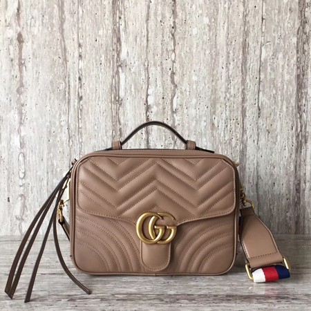 Gucci GG Marmont Small Shoulder Bag 498100 Camel