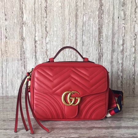 Gucci GG Marmont Small Shoulder Bag 498100 Red