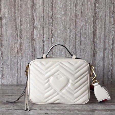 Gucci GG Marmont Small Shoulder Bag 498100 White