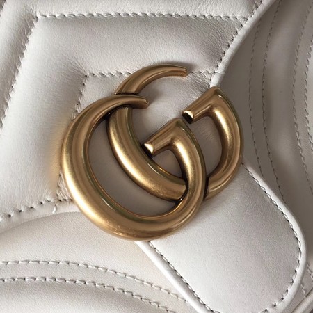 Gucci GG Marmont Small Shoulder Bag 498100 White