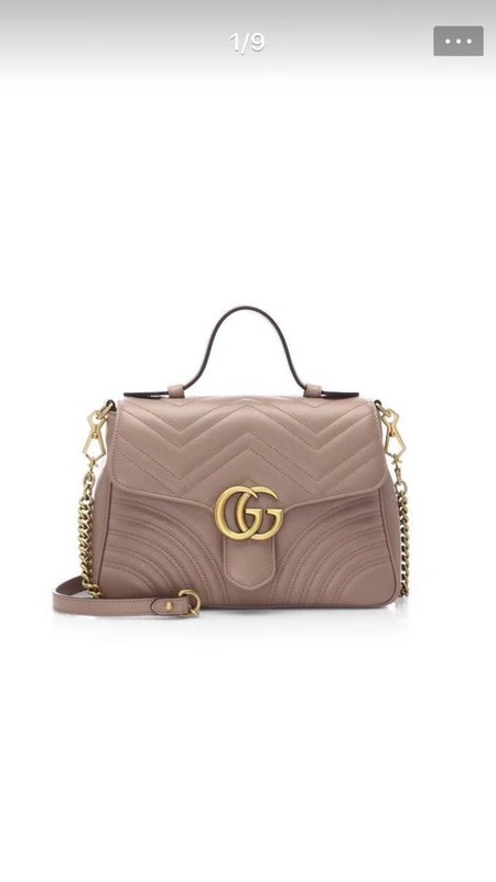 Gucci GG Marmont Small Top Handle Bag 498110 Apricot