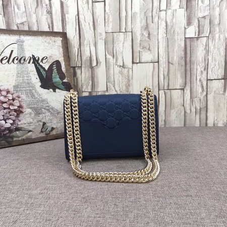 Gucci Padlock Signature Shoulder Bag 409487 Blue