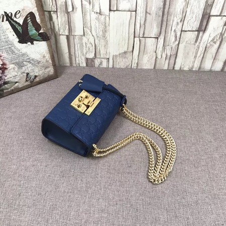 Gucci Padlock Signature Shoulder Bag 409487 Blue