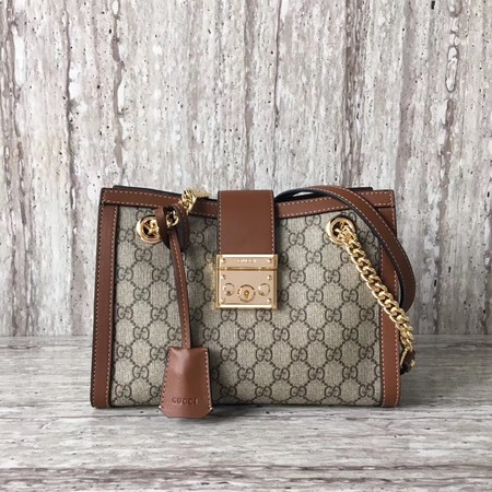 Gucci Padlock Small GG Shoulder Bag 498156 Brown