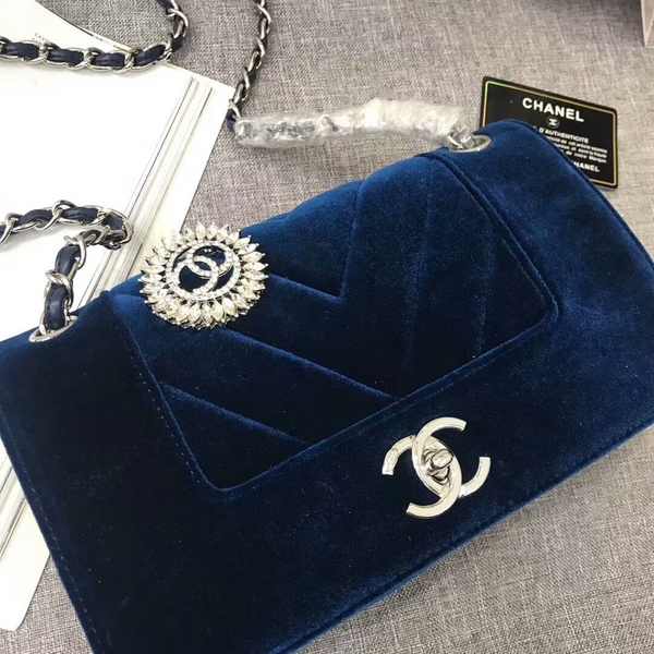 Chanel LeBoy 2017 Velvet Leather 67085 Blue