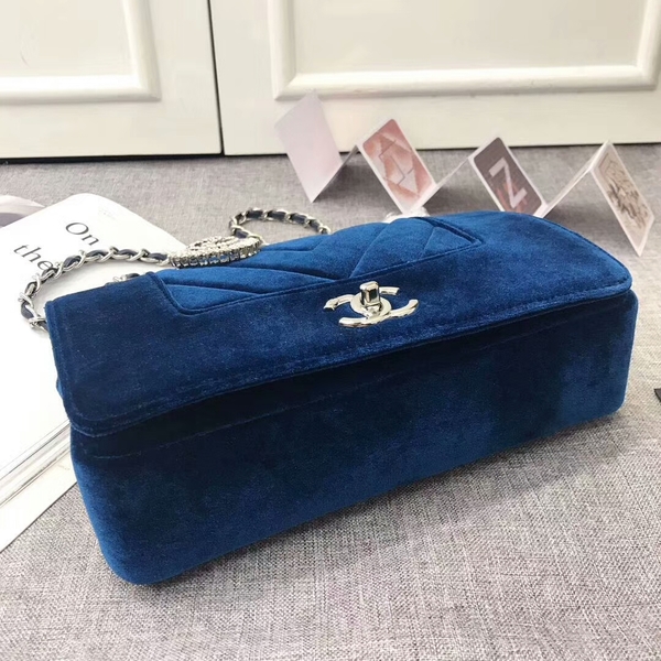 Chanel LeBoy 2017 Velvet Leather 67085 Blue