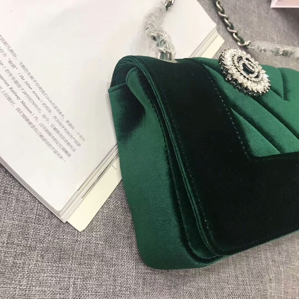 Chanel LeBoy 2017 Velvet Leather 67085 Green