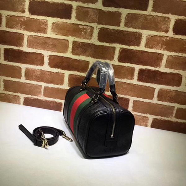 Gucci Vintage Leather Boston Bag 269876 Black