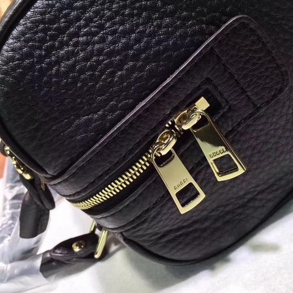 Gucci Vintage Leather Boston Bag 269876 Black