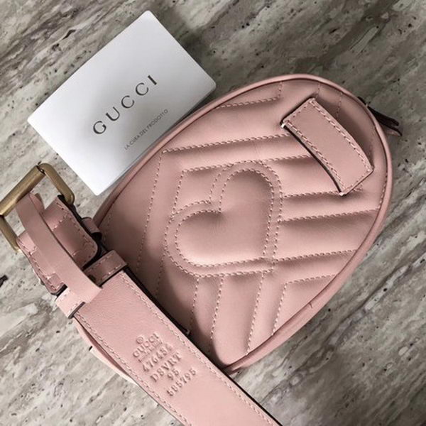 Gucci GG Marmont Leather Belt Bag 476434 Pink