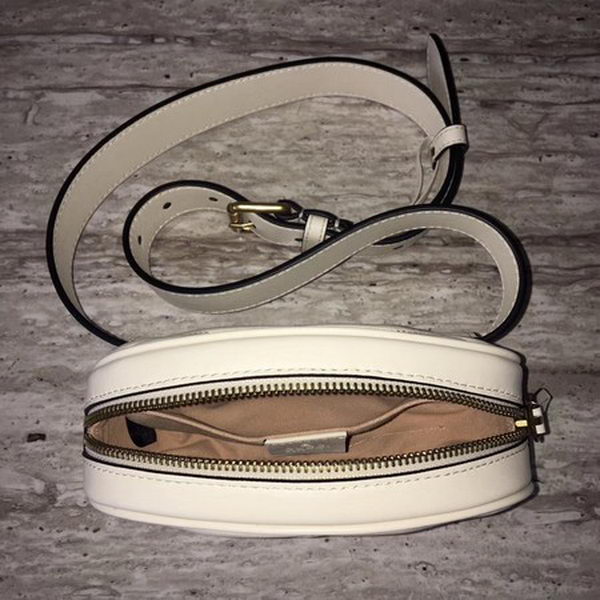 Gucci GG Marmont Leather Belt Bag 476434 White