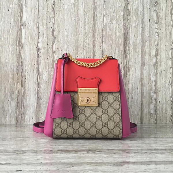 Gucci Padlock GG Supreme Backpack 498194 Red