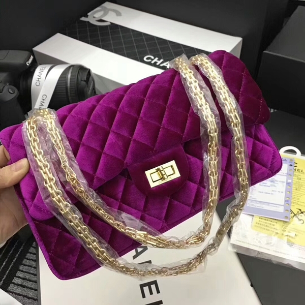 Chanel Suede Leather Flap Shoulder Bag CF8130 Pink