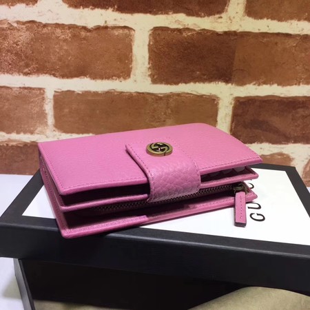 Gucci Calfskin Lether Wallet 337023 Rose