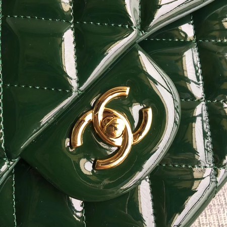 Chanel Classic Flap Bag Original Leather A1113 Green