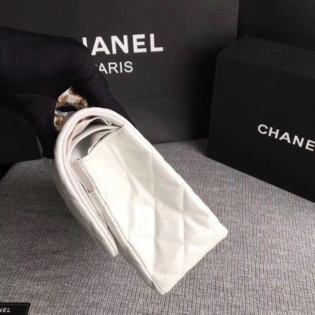 Chanel Classic Flap Bag Original Leather A1113 White