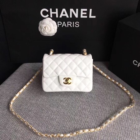 Chanel Classic Flap mini Bag Original Leather A1115 White