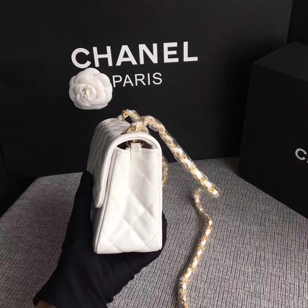 Chanel Classic Flap mini Bag Original Leather A1115 White