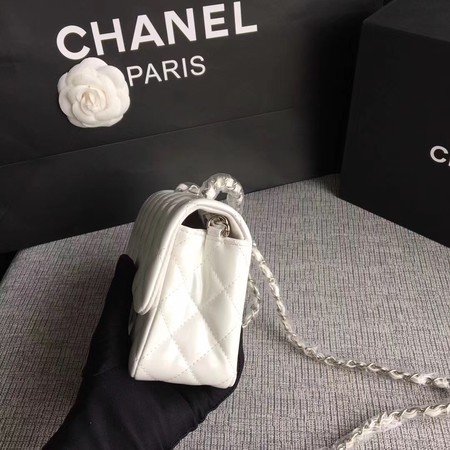 Chanel Classic Flap mini Bag Original Leather A1117 White