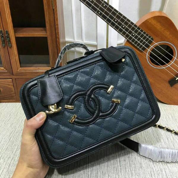 Chanel Calfskin Leather Shoulder Bag 6070 Blue