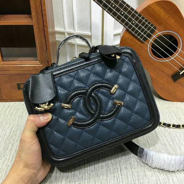 Chanel Calfskin Leather Mini Shoulder Bag 6070 Blue