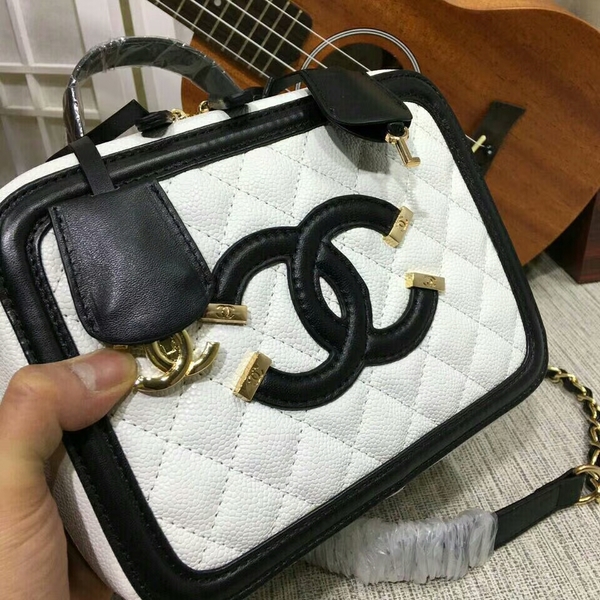 Chanel Calfskin Leather Mini Shoulder Bag 6070 White