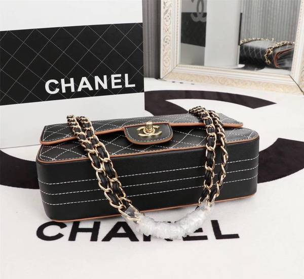 Chanel Flap Shoulder Bag Calfskin Leather 8925 Black