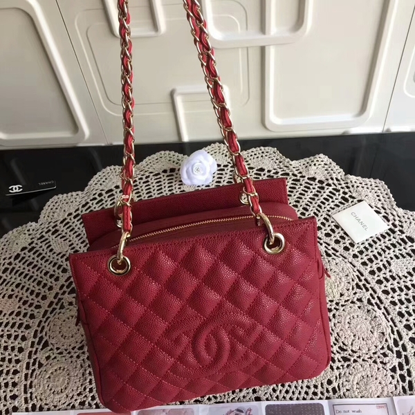 Chanel Caviar Calfskin Leather Tote Bag 18004 Red