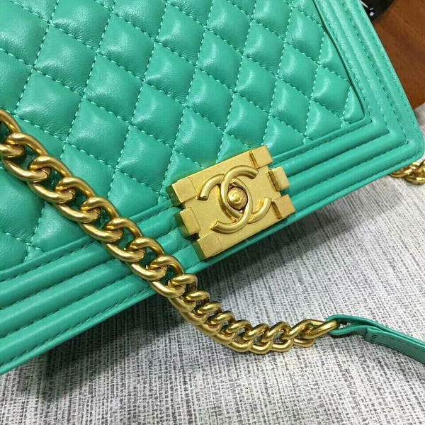 Boy Chanel Flap Shoulder Bag Sheepskin Leather 67086A Green