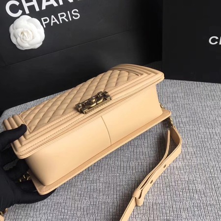 Boy Chanel Flap Bags Original Sheepskin Leather A67088 Apricot