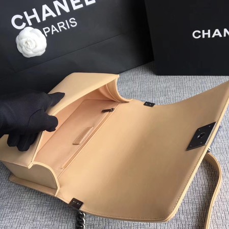 Boy Chanel Flap Bags Original Sheepskin Leather A67088 Apricot