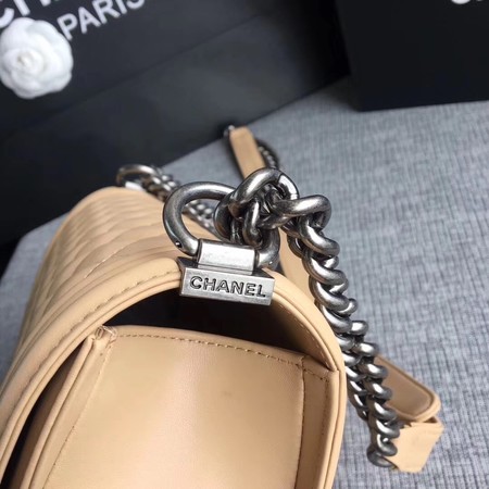 Boy Chanel Flap Bags Original Sheepskin Leather A67088 Apricot