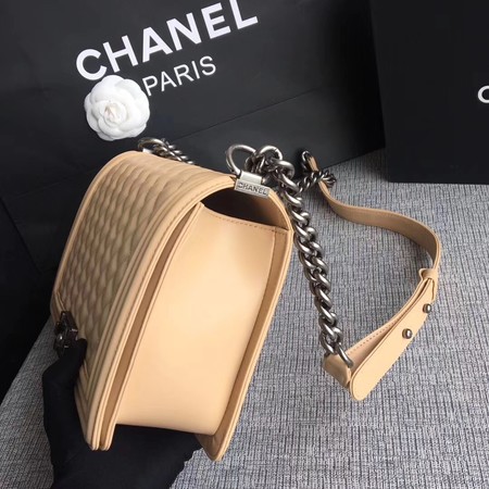 Boy Chanel Flap Bags Original Sheepskin Leather A67088 Apricot