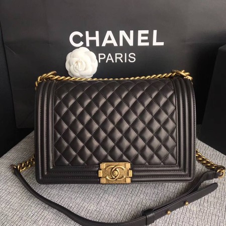 Boy Chanel Flap Bags Original Sheepskin Leather A67088 Black