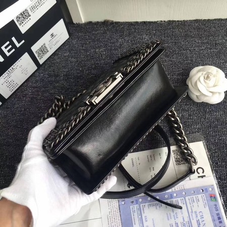 Boy Chanel Flap Shoulder Bag Sheepskin Leather A67085 Black