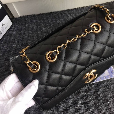 Chanel Flap Bag Original Sheepskin Leather A37030 Black