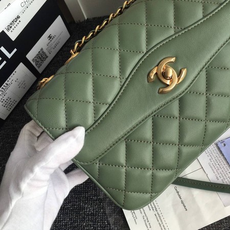 Chanel Flap Bag Original Sheepskin Leather A37030 Green