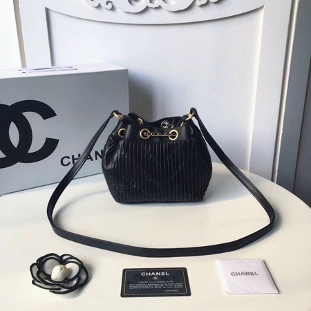 Chanel Hobo Bag Original Sheepskin Leather A35612 Black