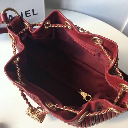 Chanel Hobo Bag Original Sheepskin Leather A35612 Red