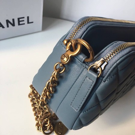 Chanel Shoulder Bag Original Sheepskin Leather A66270 SkyBlue