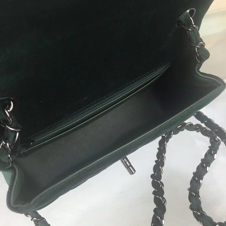 Chanel mini Classic Flap Bag Original Velet Leather A1116 Green