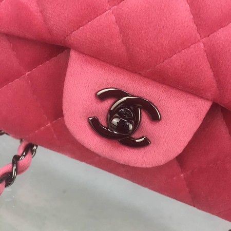 Chanel mini Classic Flap Bag Original Velet Leather A1116 Pink