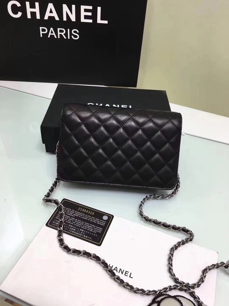 Chanel mini Flap Bag Sheepskin Leather A33814 Silver