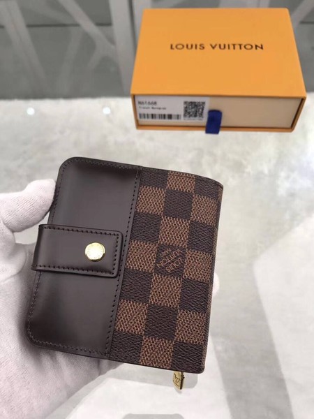 Louis Vuitton Damier Ebene Canvas Zipped Compact Wallet N61667