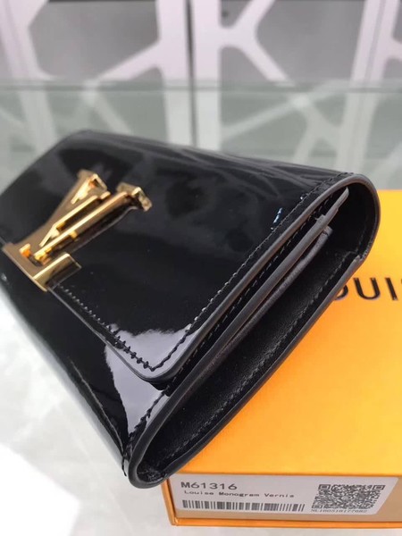 Louis Vuitton Patent Calf Leather LOUISE WALLET M64550 Black